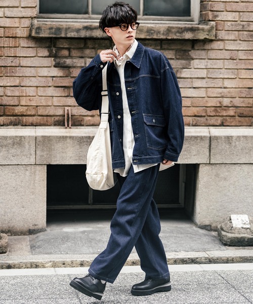 セットアップ】オーバーサイズデニムジャケット＋ワイドパンツ