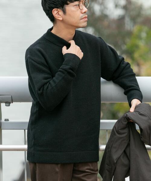 セール】『XLサイズあり』ハミルトンウールガーター編みモックネック