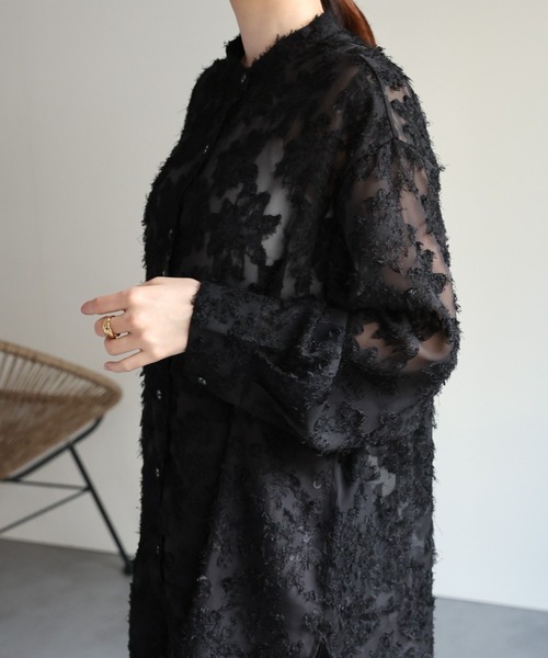 セール】ジャガードフラワーブラウス / シアーブラウス【レディース