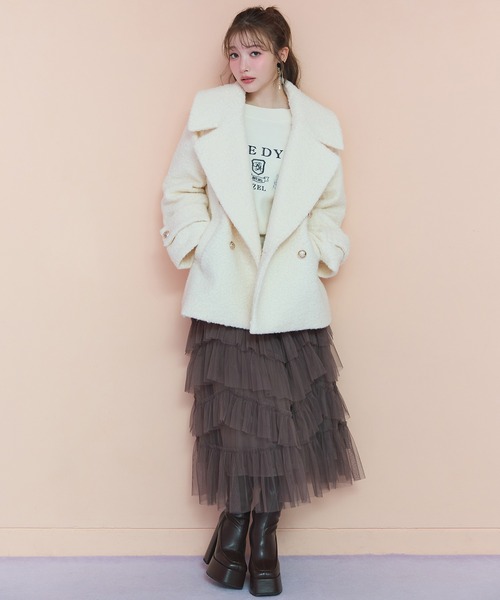 ボアダブルミドルコート（ステンカラーコート）｜REDYAZEL