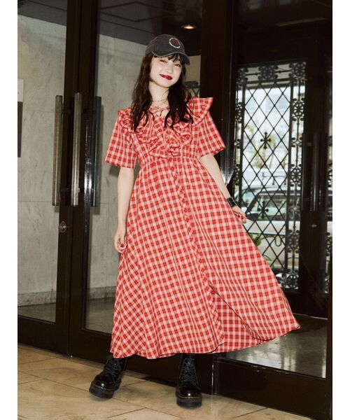 jouetie（ジュエティ）の「ラッフルカラーフリルワンピース【チェック