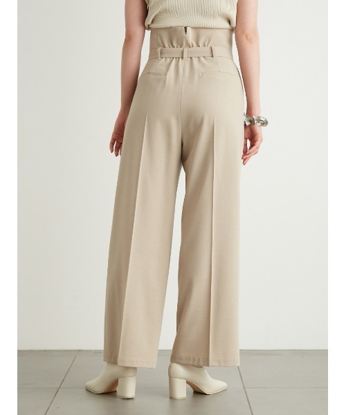 LILY BROWN（リリーブラウン）の「折り返しハイウエストタックワイド