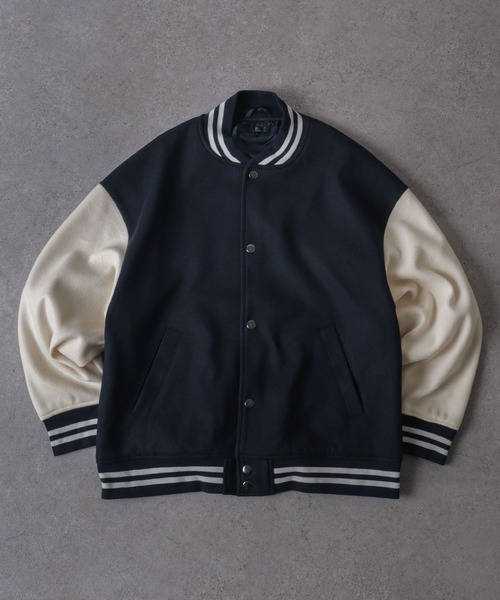 ZIP FIVE】 オーバーサイズ ウールライク スタジャン（スタジャン