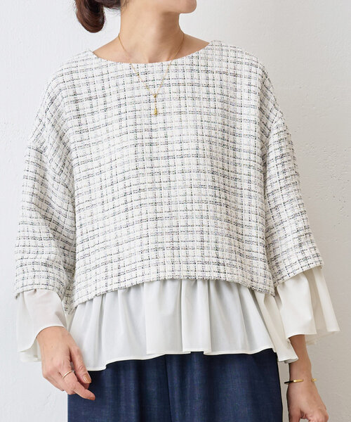 BEARDSLEY（ビアズリー）の「ツイードコンビプルオーバー（シャツ