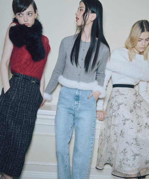 CELFORD（セルフォード）の「ケーブルニットファーカーデ