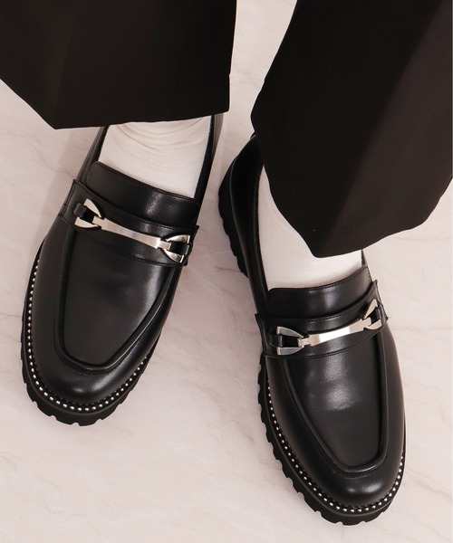 ボールチェーンデザイン厚底ビットローファー（ローファー）｜artemis