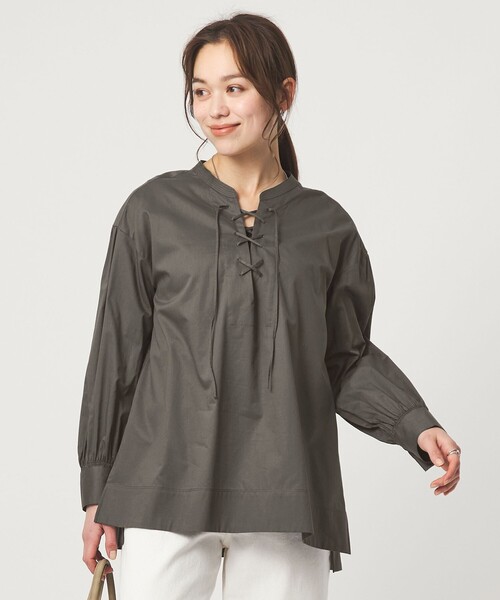 レースアップ ブラウス（シャツ/ブラウス）｜green label relaxing
