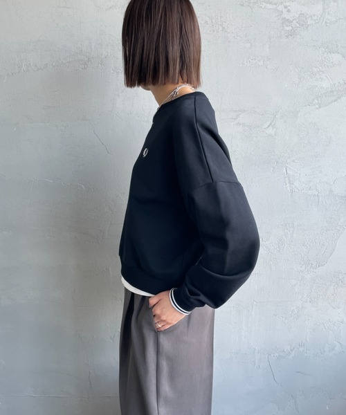 FRED PERRY/フレッドペリー] ツインティップライン ショート丈 クルー