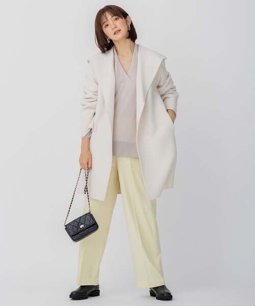 23区（ニジュウサンク）の「ウールリバー フード付き ミドル丈コート