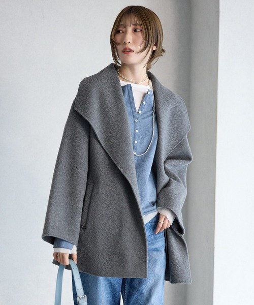 セール】ベルト付きリバーショートコート（ピーコート）｜BABYLONE