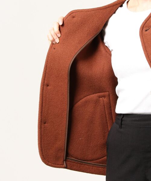 ダントン DANTON ウール オレンジ ノーカラージャケット M 36 DANTON