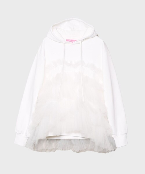 VIVIANO/ヴィヴィアーノ】Gathered Tulle Hoodie/チュールフーディー