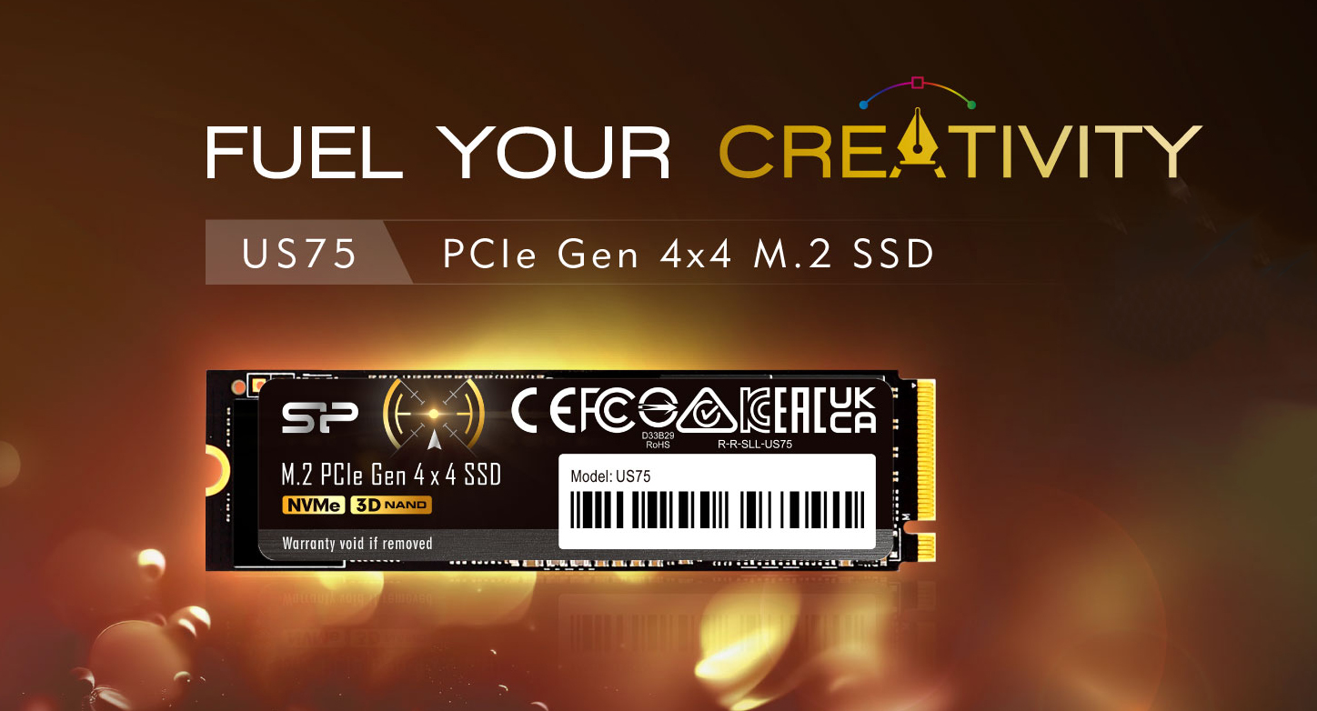 Silicon Power 2TB US75 Nvme PCIe Gen4 M.2 2280 SSD R/W Up to 7,000