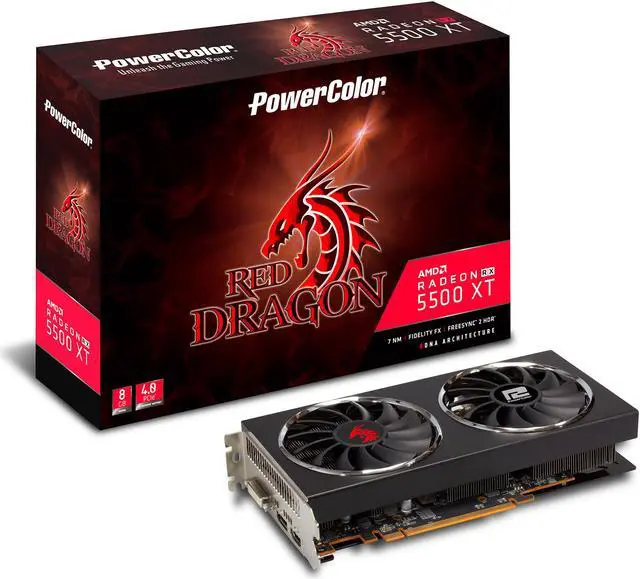 PowerColor RED DRAGON Radeon RX 5500 XT Graphics Card AXRX 5500 XT