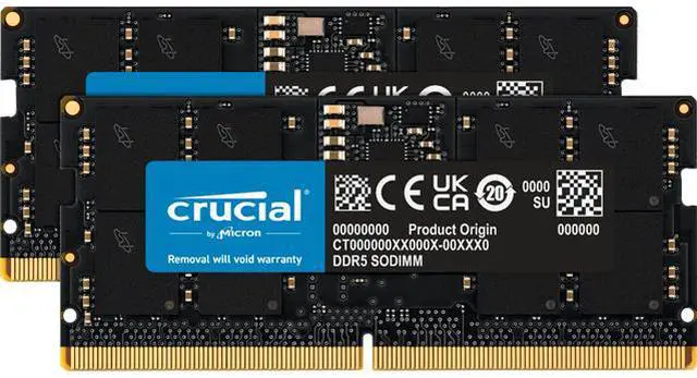 Crucial 64GB (2 x 32GB) 262-Pin DDR5 SO-DIMM DDR5 5600 Laptop