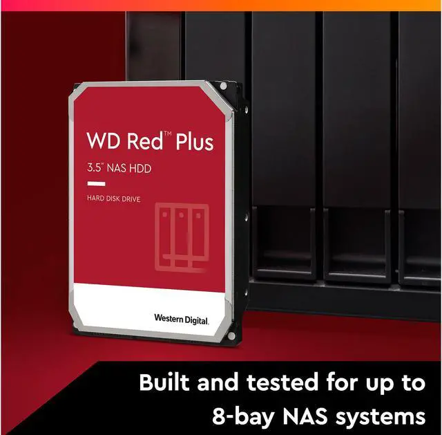 WD Red Plus 2TB NAS Hard Disk Drive - 5400 RPM Class SATA 6Gb/s