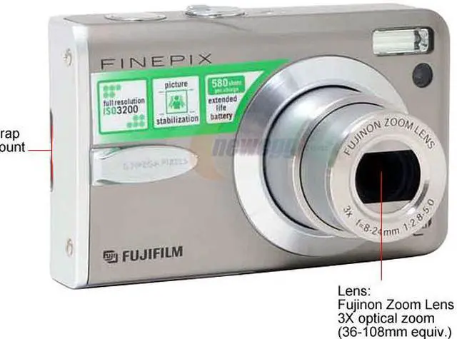 FUJIFILM FinePix F30 Silver 6.3MP Digital Camera - Newegg.com