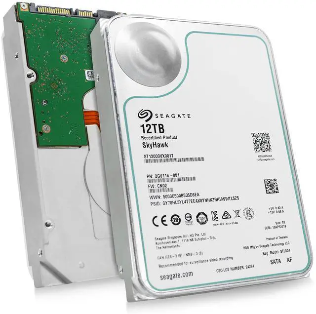 Refurbished: Seagate SkyHawk 12TB 7.2K RPM SATA 6Gb/s 3.5in