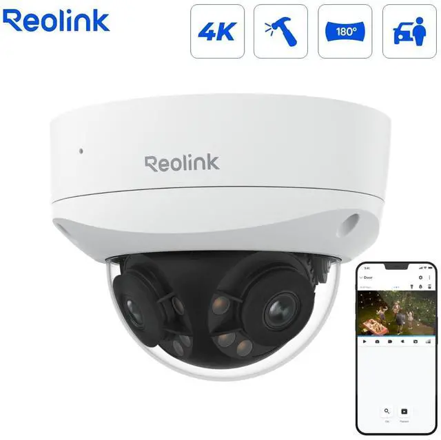 Reolink Duo 2V PoE 4K 8MP 180° Dual-Lens PoE IP Camera, IK10