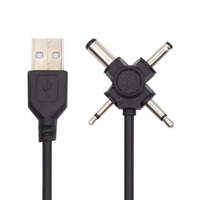 CY USB 2.0 Type-A Male to 4-in-1 DC 5V 5.5x2.1mm 4.0x1.7mm Mono