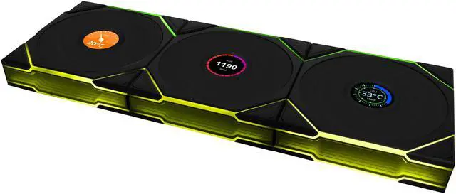 Lian Li UNI Fan TL LCD 120 Wireless - Triple Pack (Reverse Blade