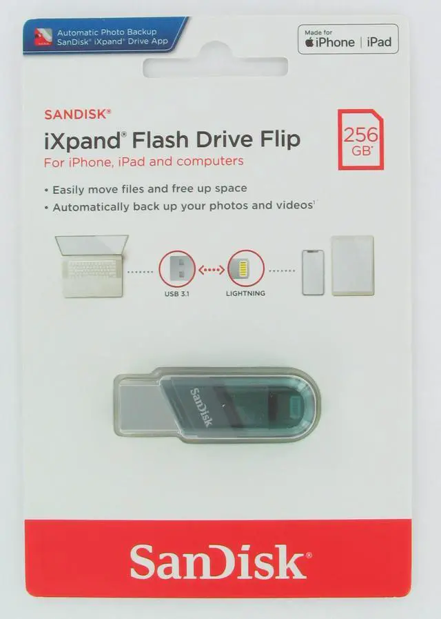 SanDisk SDIX90N-256G-GN6NE MAI 256GB USB 3.1 Lightning iXpand