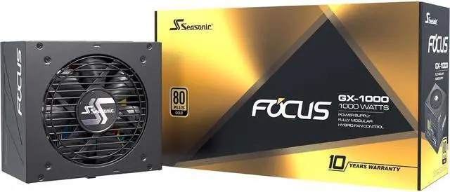 Seasonic FOCUS GX-1000, 1000W 80+ Gold, Full-Modular, Fan Control