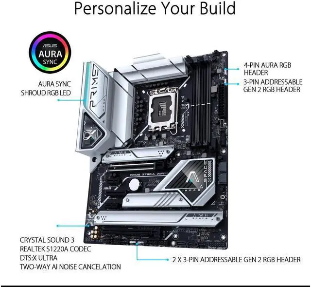 Refurbished: ASUS Prime Z790-A WiFi Intel LGA 1700 ATX Motherboard