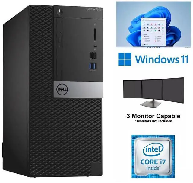 Refurbished: Dell OptiPlex 7040 MT Core i7 Desktop Computer 32GB