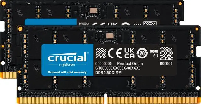 Crucial RAM 32GB Kit (2x16GB) DDR5 5600MHz (or 5200MHz or 4800MHz