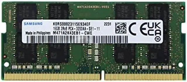 Samsung 16GB (1x16GB) DDR4 3200MHz PC4-25600 SODIMM 2Rx8 CL22 1.2v