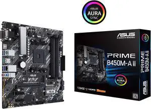 ASUS Prime B450M-A II AMD AM4 (Ryzen 5000, 3rd/2nd/1st Gen Ryzen