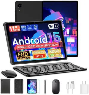 Headwolf Android 15 Tablet 10 Inch Tablets, WPad6 Octa Core FHD