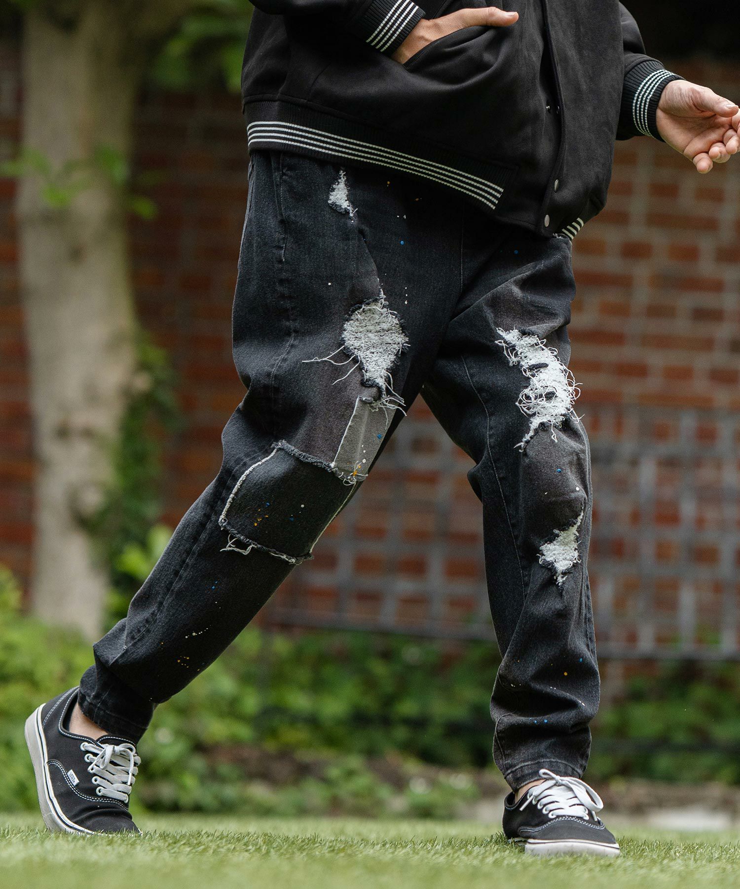 50%OFF【CAMBIO(カンビオ)】11oz Patchwork Paint Denim Pants デニム