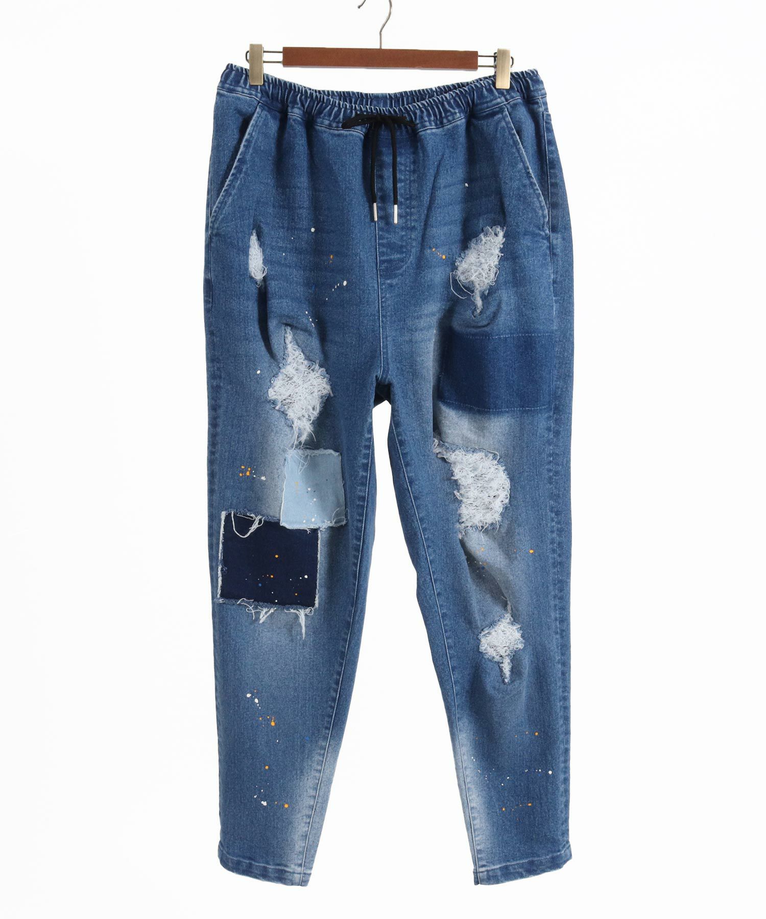 50%OFF【CAMBIO(カンビオ)】11oz Patchwork Paint Denim Pants デニム