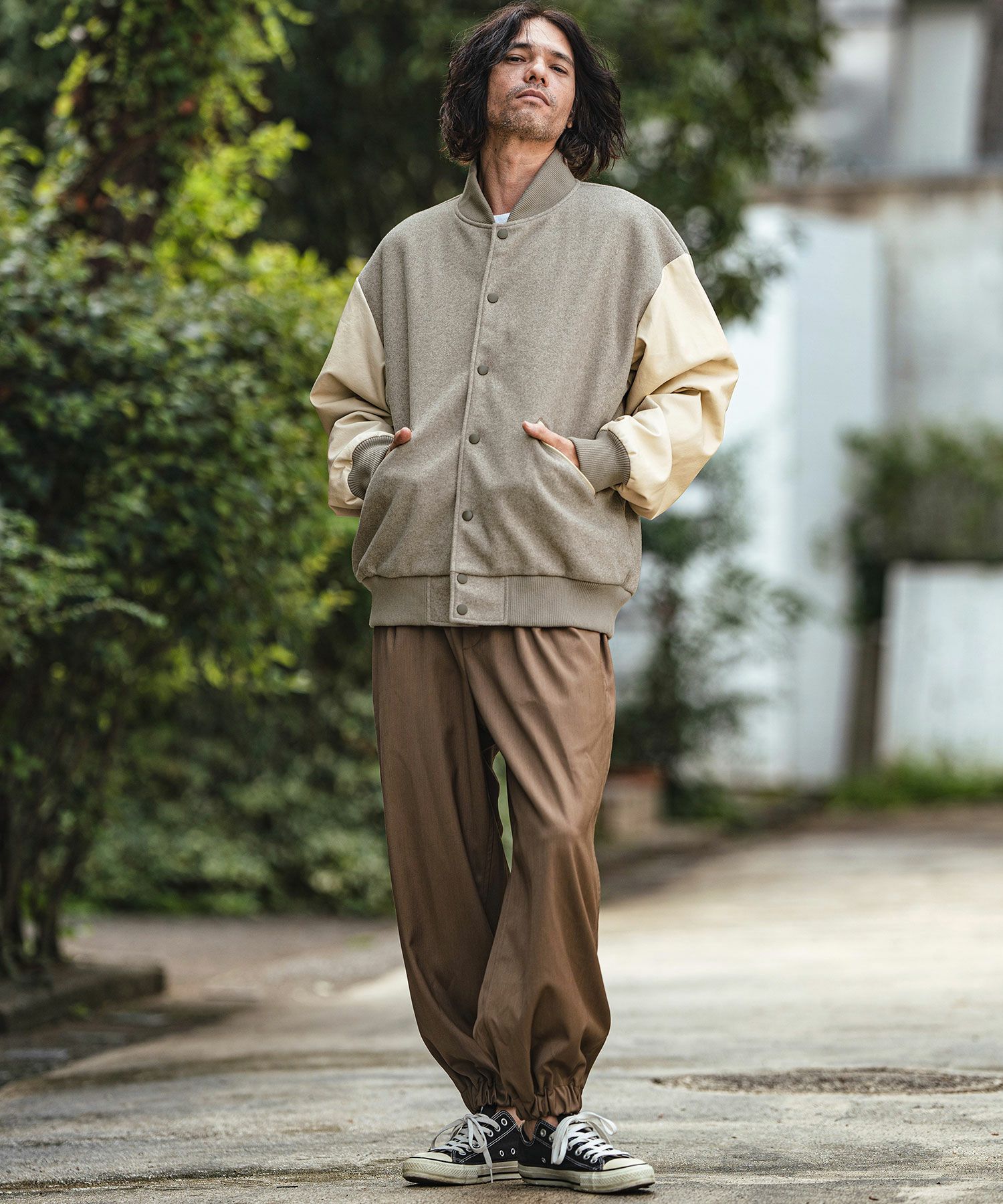 50%OFF【CAMBIO(カンビオ)】メルトンPU切り替えルーズシルエット