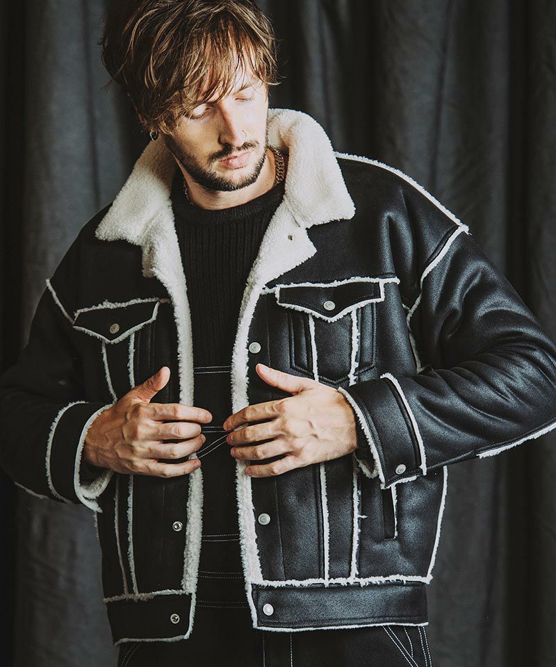 30%OFF【NO ID.(ノーアイディー)】 ﾌｪｲｸﾑｰﾄﾝBIG-Gｼﾞｬﾝ(855006-910B