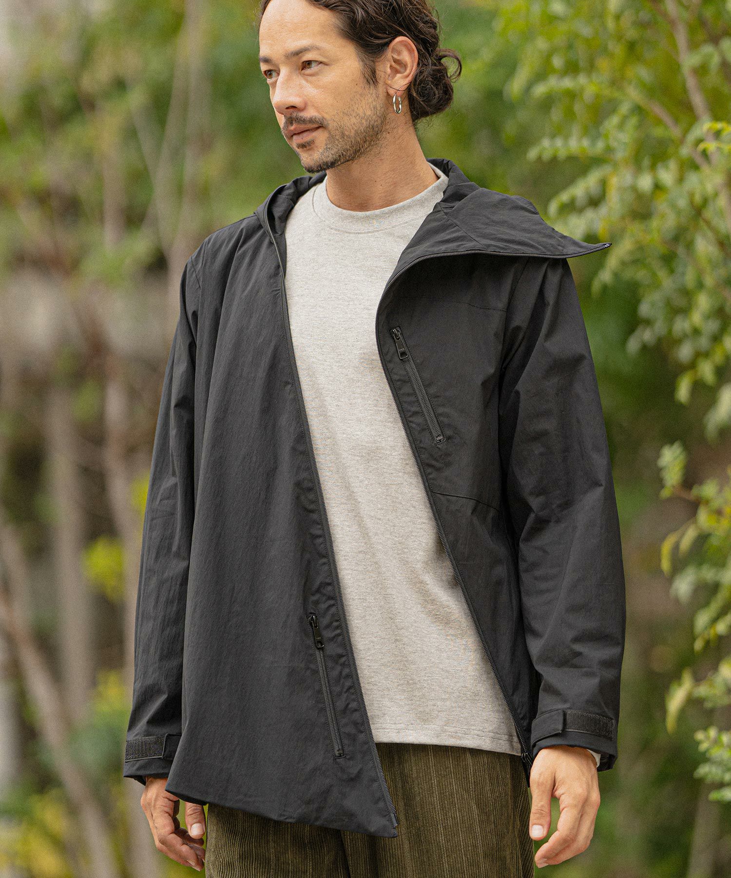 50%OFF【CAMBIO(カンビオ)】Stretch Nylon Diagonal Zipper Mountain