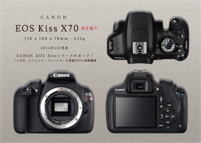 キヤノン EOS Kiss X70』 X50の後継機。『DIGIC 4』を搭載したKissの