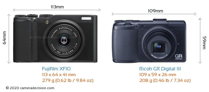 Fujifilm XF10 vs Ricoh GR Digital III Detailed Comparison