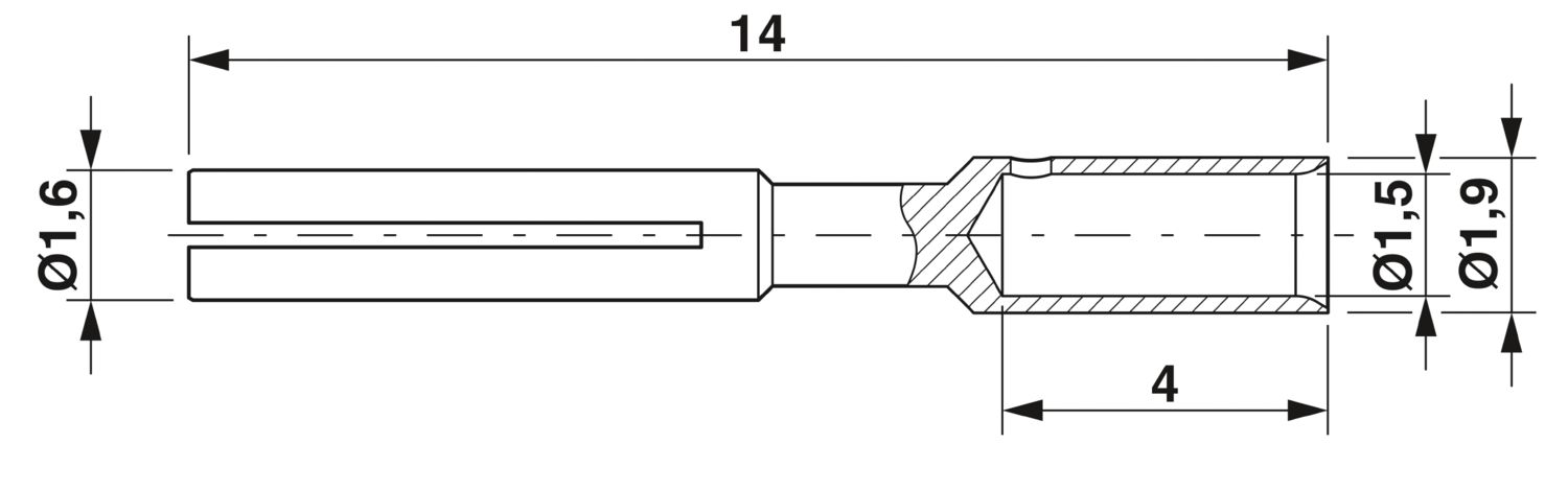 CC1,0-TS-1,00F AU - Crimp contact - 1423646 | Phoenix Contact