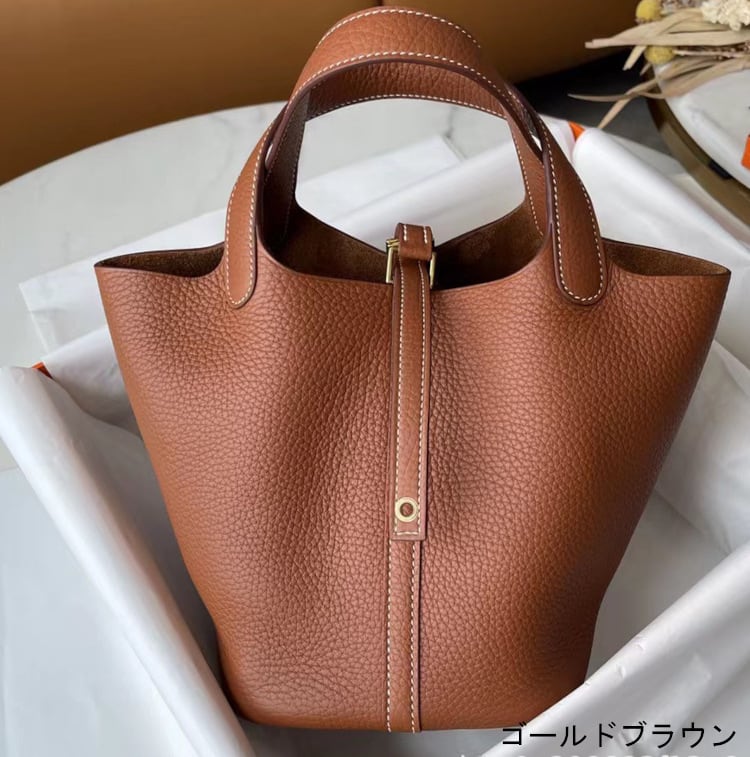 ピコタン風バッグ プレミア本革 キューブバッグ 22cm ハンドバッグ