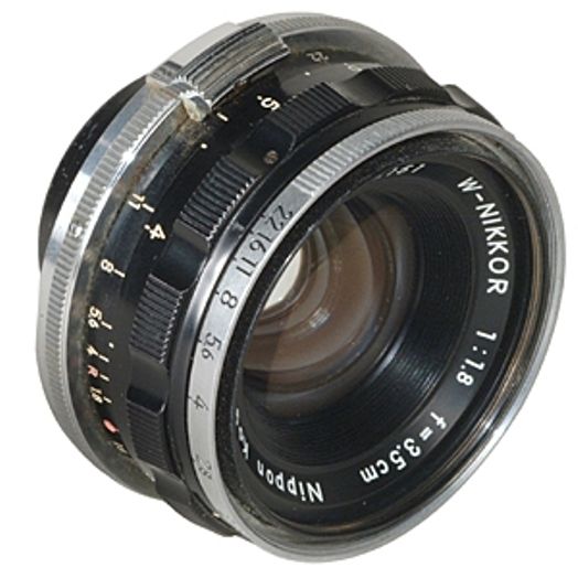 Nikon 3.5cm (35mm) f/1.8 W-Nikkor (Red R) Nippon Kogaku Japan Lens