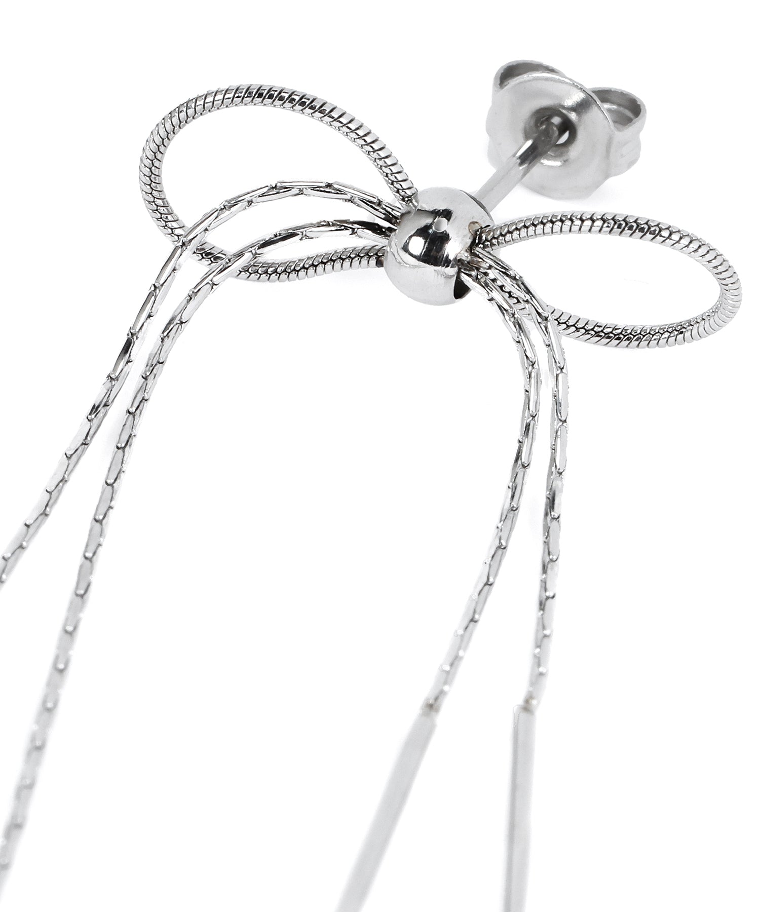 シルバー]リボンチェーンピアス