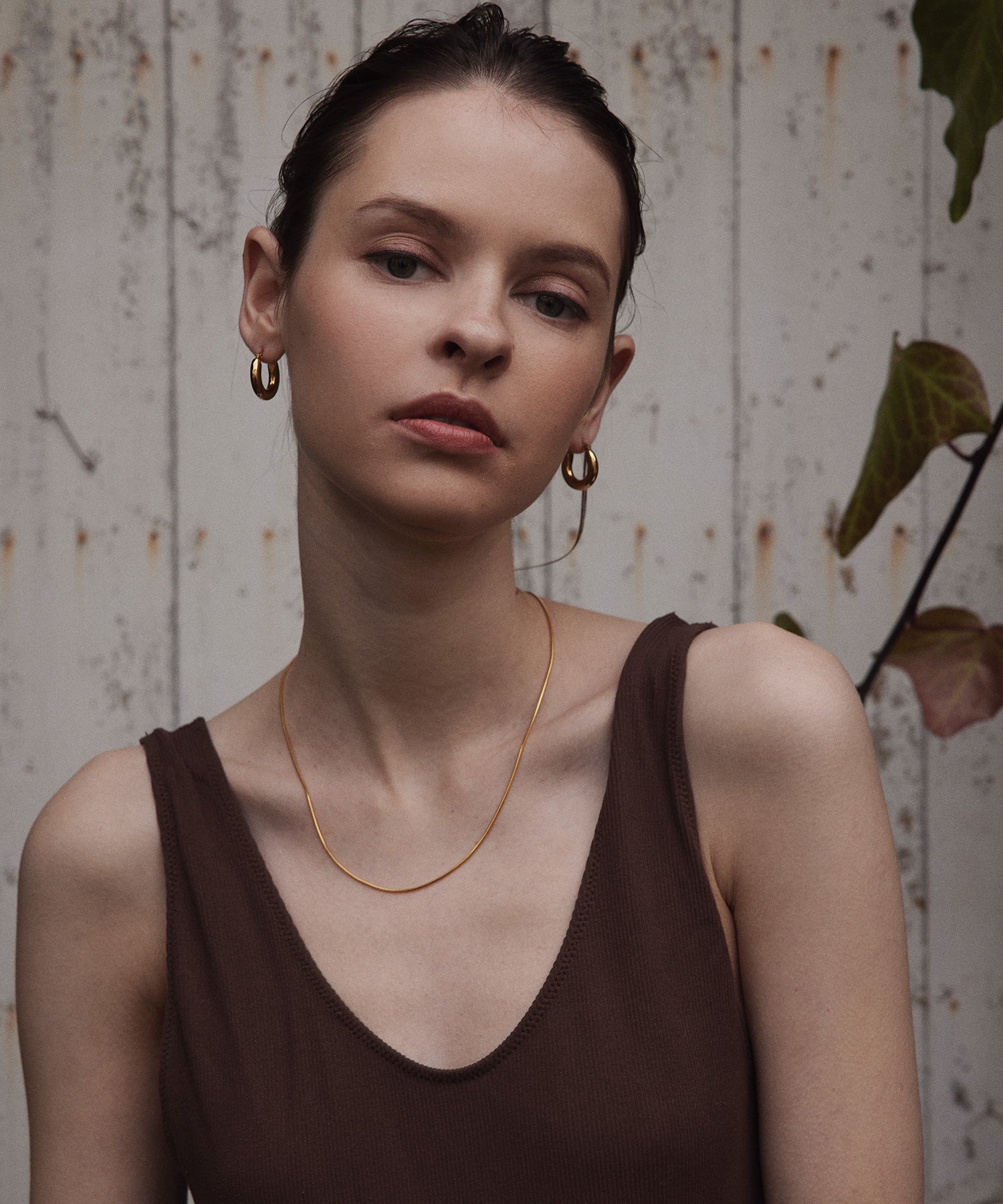 ゴールド]シンプルフープピアス