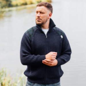 Men's Wool Cardigan With Harris Tweed® Shoulder Patches – The