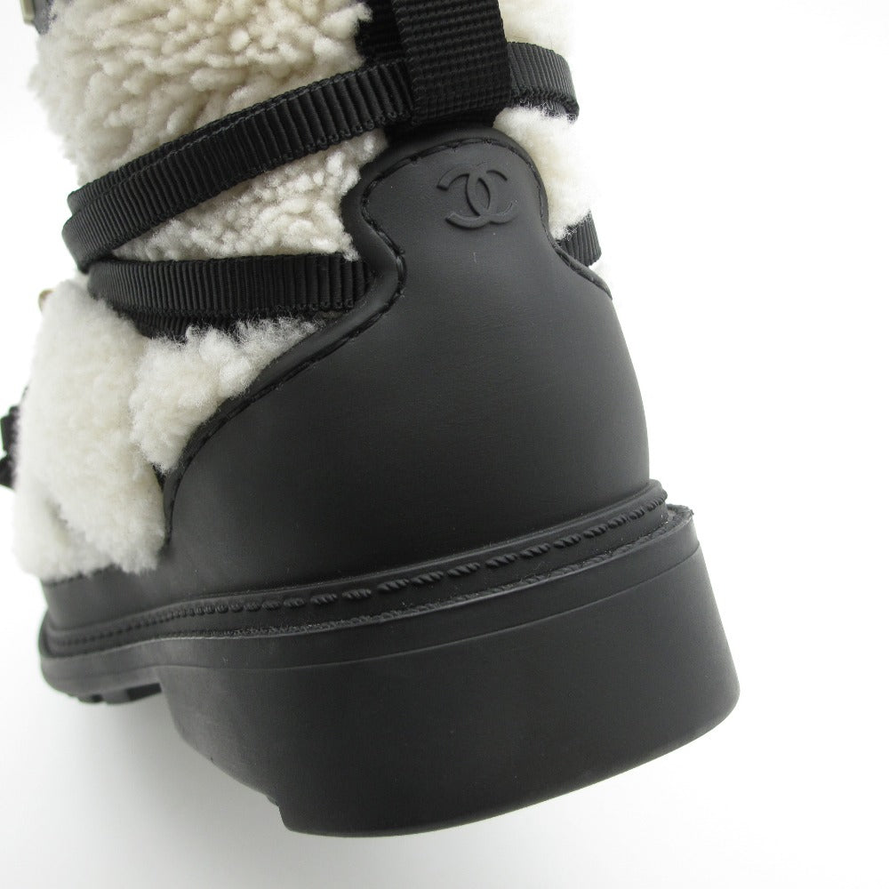 CHANEL シャネル ブーツ シアリング ムートン ボア ロゴ ココマーク