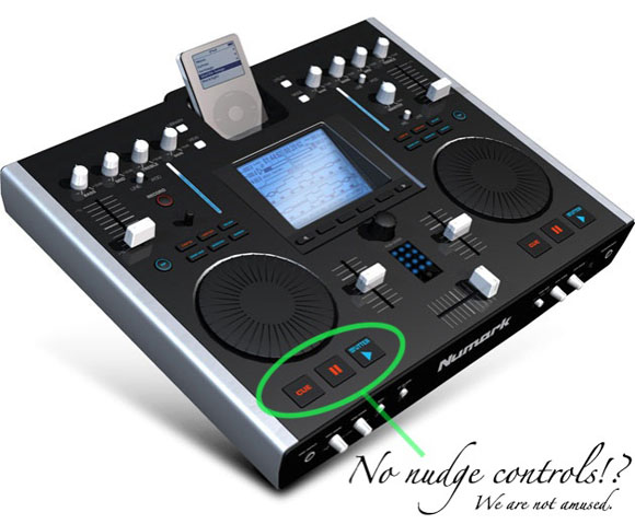 Numark's NuVJ as a DJ/Music Controller; No Nudge on iDJ2 iPod DJ