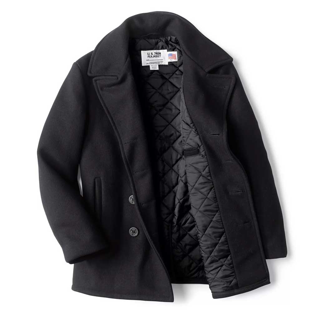 Schott Navy Wool Pea Coat - 740