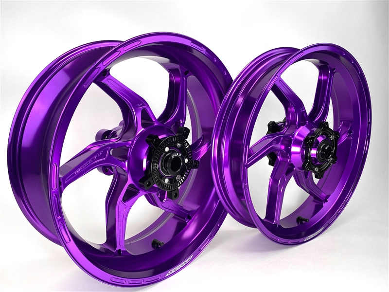 Gloss Purple Core Moto Apex-6 Lightest forged motorcycle wheels